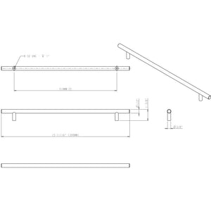 Elements 399DBB 319 mm Center-to-Center Dark Brushed Bronze Naples Cabinet Bar Pull