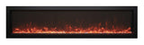 Amantii BI-72-SLIM-OD Panorama Slim Full View Smart Electric  - 72" Indoor /Outdoor WiFi Enabled Fireplace, featuring a MultiFunction Remote, Multi Speed Flame Motor, Glass Media & a Black Trim