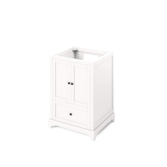 Jeffrey Alexander VKITADD24WHBOR 24" White Addington Vanity, Boulder Cultured Marble Vanity Top, undermount rectangle bowl