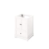 Jeffrey Alexander VKITADD24WHWCR 24" White Addington Vanity, White Carrara Marble Vanity Top, undermount rectangle bowl