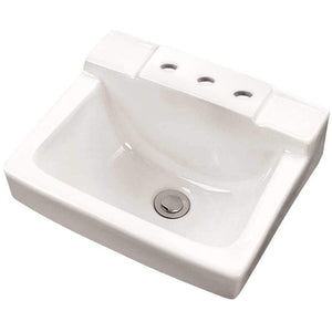 Gerber G0012354 White West Point Space Saving 4" Centers Wall Hung Bathroom Sink