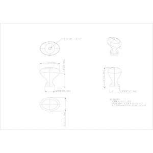 Elements 897L-BNBDL 1-1/4" Overall Length Brushed Pewter Oval Merryville Cabinet Knob
