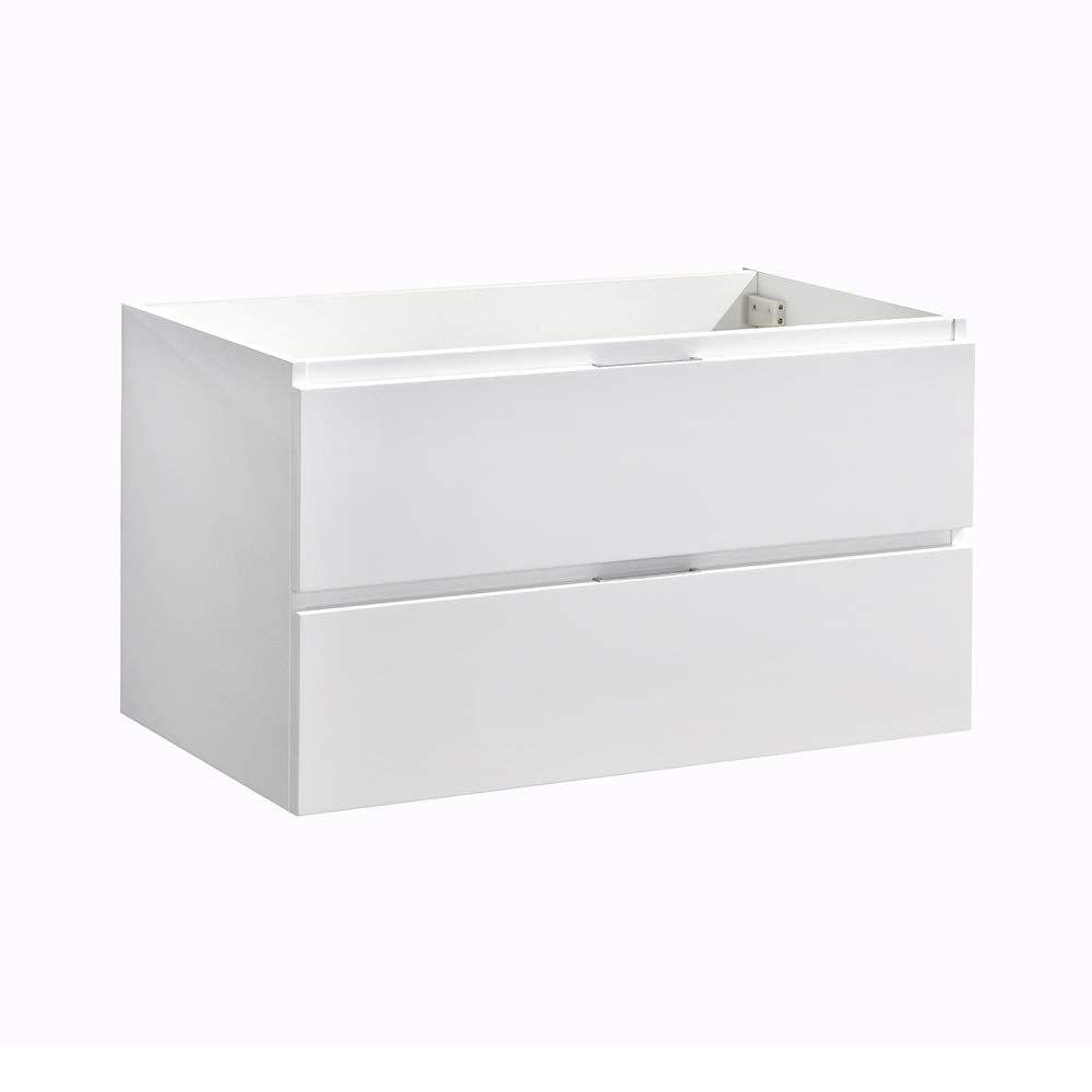 Fresca FCB8336WH Fresca Valencia 36" Glossy White Wall Hung Modern Bathroom Cabinet