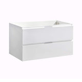 Fresca FCB8336WH Fresca Valencia 36" Glossy White Wall Hung Modern Bathroom Cabinet