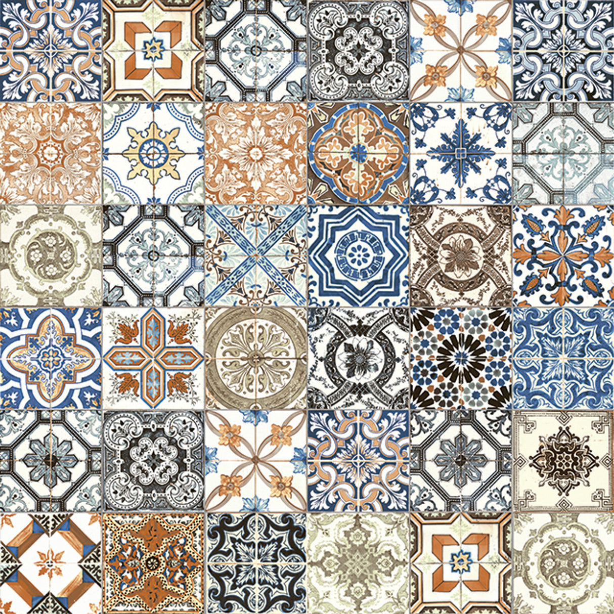 Anatolia Tile 8X8 Marrakesh Color Mix Glossy Ceramic Wall Tile 42-013  - premium natural stone mosaic tile from Anatolia Tile, available at PoshHaus showroom in Keene, NH