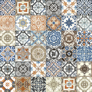 Anatolia Tile 8X8 Marrakesh Color Mix Glossy Ceramic Wall Tile 42-013  - premium natural stone mosaic tile from Anatolia Tile, available at PoshHaus showroom in Keene, NH