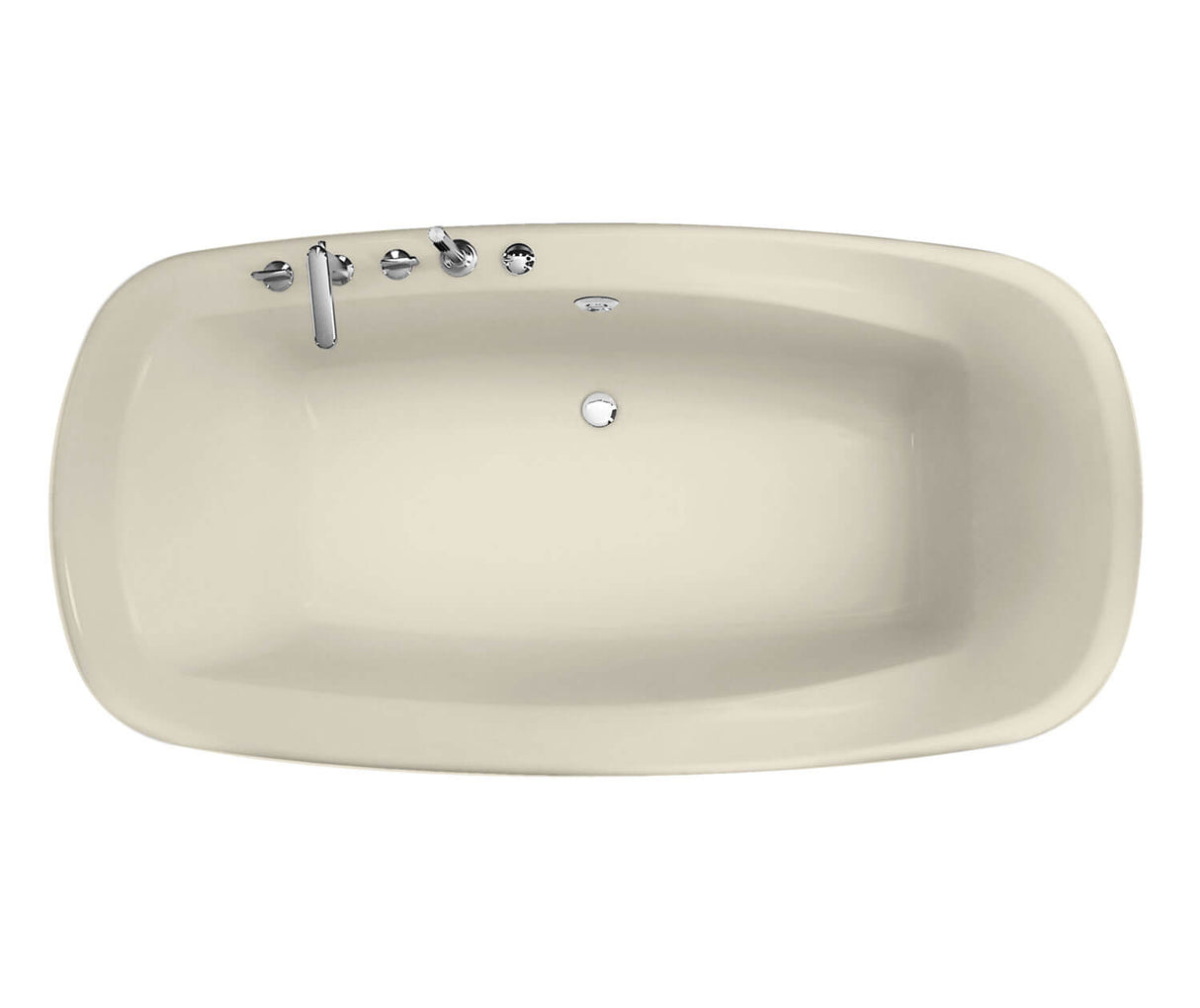 MAAX 101317-094-004 Eterne 7236 Acrylic Drop-in Center Drain Combined Hydromax & Aerofeel Bathtub in Bone