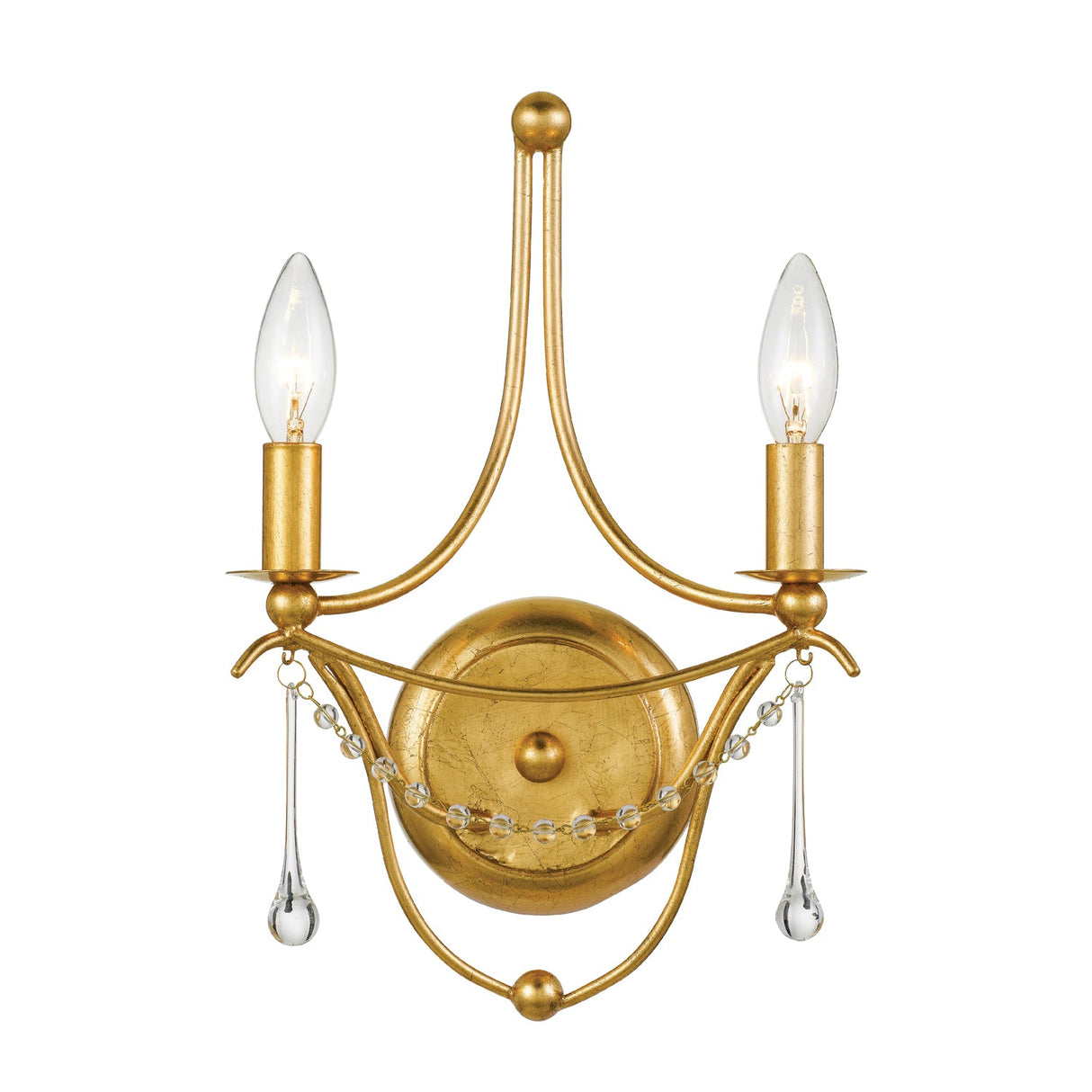 Metro 2 Light Antique Gold Sconce 422-GA