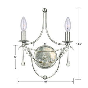 Metro 2 Light Antique Gold Sconce 422-GA
