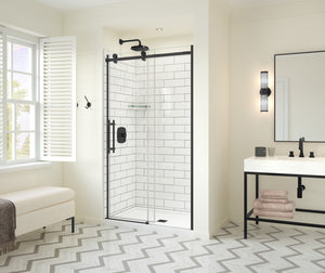 MAAX 137421-900-340-000 Odyssey SC 45-47 ½ x 78in. 8 mm Sliding Shower Door for Alcove Installation with Clear glass in Matte Black