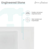 Delice 24" Rectangle Wall-Mount Bathroom Sink in Matte White