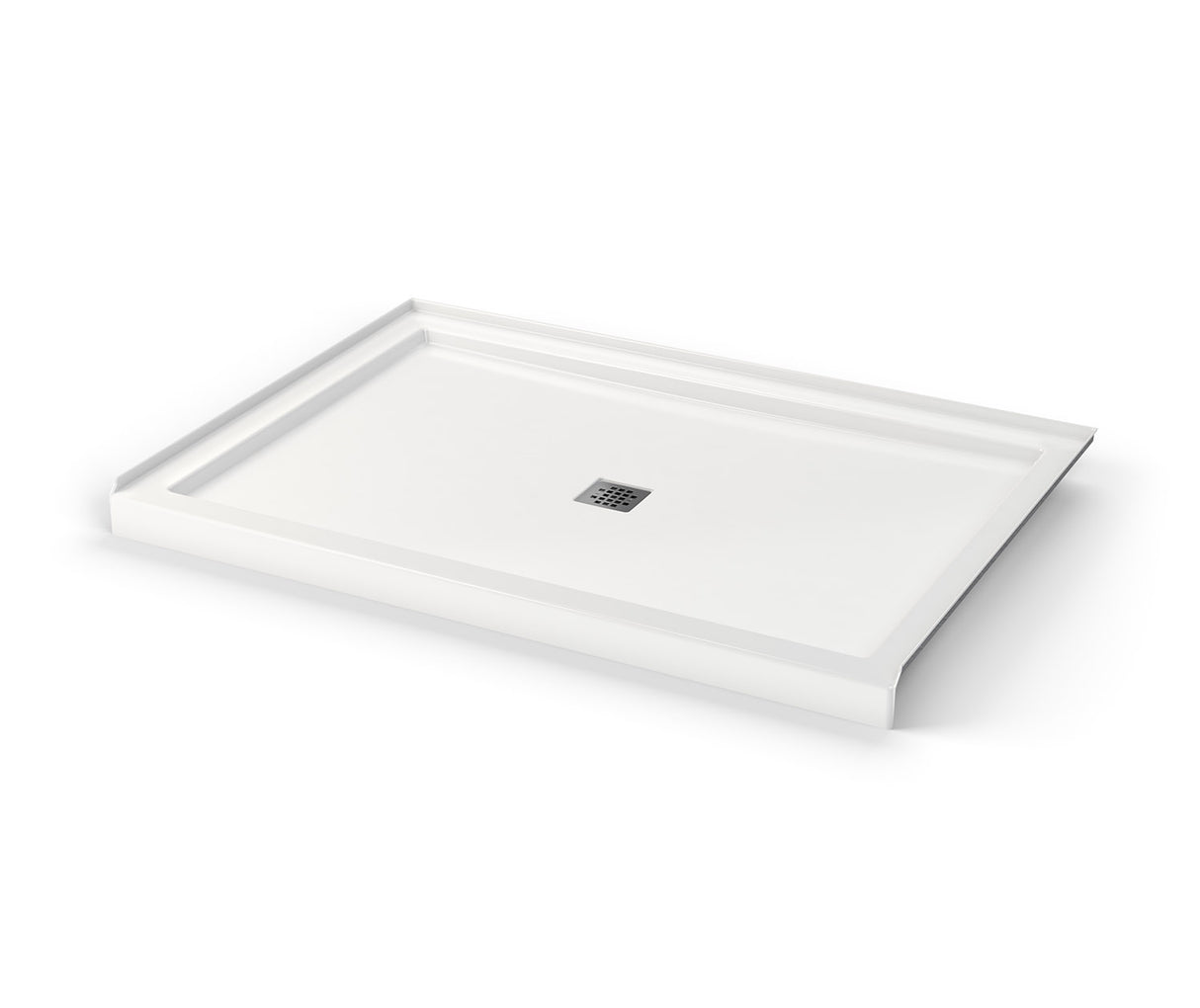 MAAX 420036-501-001-100 B3Square 6042 Acrylic Alcove Shower Base in White with Center Drain