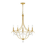 Metro 5 Light Antique Gold Chandelier 425-GA