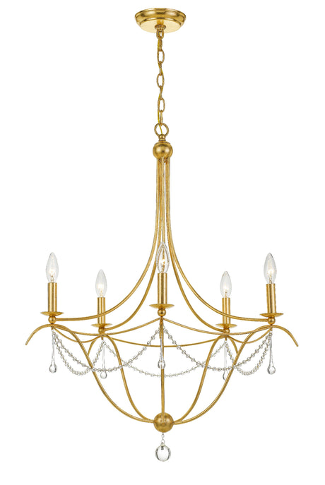 Metro 5 Light Antique Gold Chandelier 425-GA