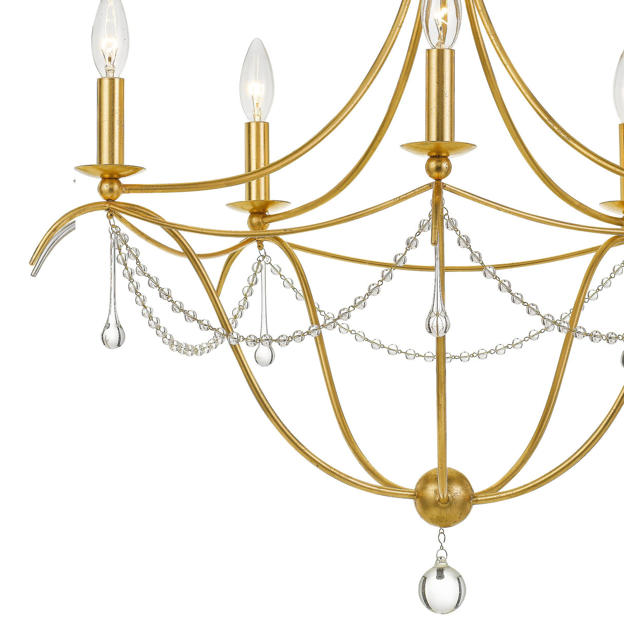 Metro 5 Light Antique Gold Chandelier 425-GA