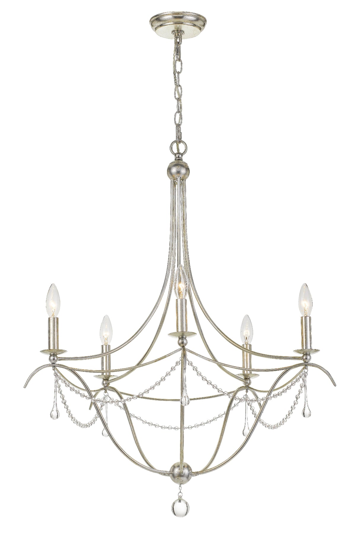 Metro 5 Light Antique Gold Chandelier 425-GA