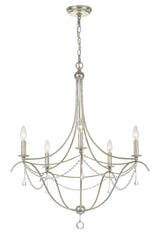 Metro 5 Light Antique Gold Chandelier 425-GA