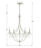 Metro 5 Light Antique Gold Chandelier 425-GA