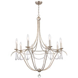 Metro 8 Light Crystal Beads Antique Gold Chandelier 428-GA