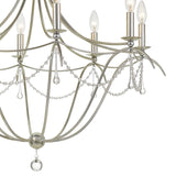 Metro 8 Light Crystal Beads Antique Gold Chandelier 428-GA