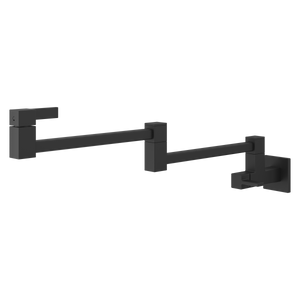 Square Modern 2-Handle 1-Hole Potfiller Kitchen Faucet in Spot Defense Matte Black