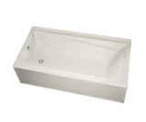 MAAX 106188-L-003-007 Exhibit 7242 IFS AFR Acrylic Alcove Left-Hand Drain Whirlpool Bathtub in Biscuit