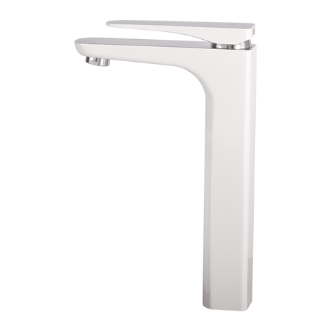DAX Brass Single Handle Vessel Bathroom Basin Faucet, White DAX-805L-CW