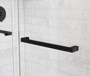 MAAX 135321-900-340-000 Uptown 44-47 x 76 in. 8 mm Bypass Shower Door for Alcove Installation with Clear glass in Matte Black