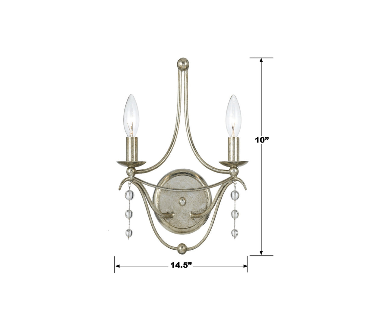 Metro 2 Light Antique Silver Sconce 432-SA