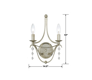 Metro 2 Light Antique Silver Sconce 432-SA