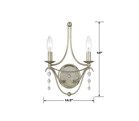 Metro 2 Light Antique Silver Sconce 432-SA