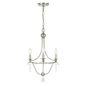 Metro 3 Light Antique Silver Mini Chandelier 433-SA
