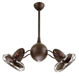 Matthews Fan AQ-TB-MTL Acqua 360° rotational 3-speed ceiling fan in textured bronze finish with metal blades and light kit.