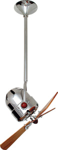 Matthews Fan BD-CR-WD Bianca Direcional ceiling fan in Polished Chrome finish with solid sustainable mahogany wood blades.