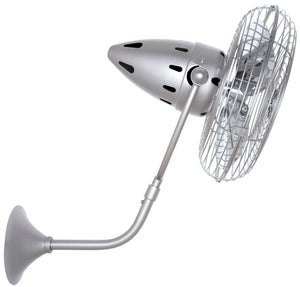 Matthews Fan BP-BN-MTL-DAMP Bruna Parede wall fan in Brushed Nickel finish for damp locations.