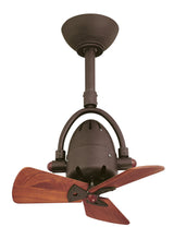 Matthews Fan DI-TB-WD Diane oscillating ceiling fan in Textured Bronze finish with solid mahogany tone wood blades.