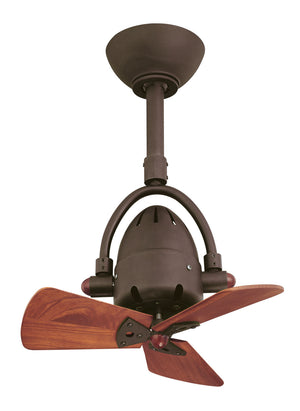Matthews Fan DI-TB-WD Diane oscillating ceiling fan in Textured Bronze finish with solid mahogany tone wood blades.