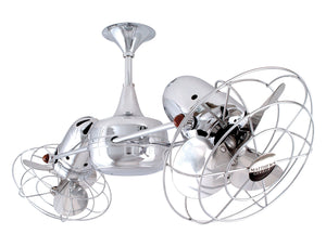 Matthews Fan DD-CR-MTL Duplo Dinamico 360” rotational dual head ceiling fan in Polished Chrome finish with Metal blades.