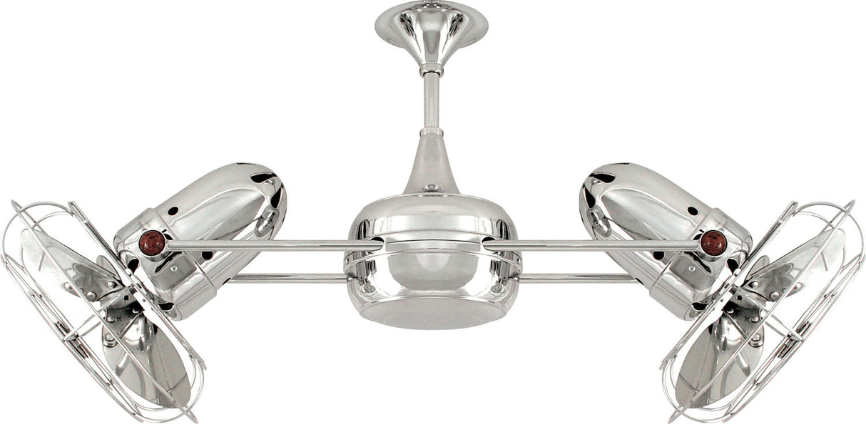 Matthews Fan DD-CR-MTL-DAMP Duplo Dinamico 360” rotational dual head ceiling fan in Polished Chrome finish with Metal blades for damp locations.