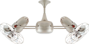 Matthews Fan DD-BN-MTL-DAMP Duplo Dinamico 360” rotational dual head ceiling fan in Brushed Nickel finish with metal blades for damp locations.