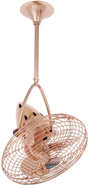Matthews Fan JD-CP-MTL Jarold Direcional ceiling fan in Polished Copper finish with metal blades.