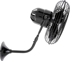 Matthews Fan MP-BKN-MTL Michelle Parede vintage style wall fan in black nickel finish.