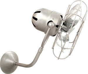Matthews Fan MP-BN-MTL-DAMP Michelle Parede vintage style wall fan in brushed nickel finish. Optimized for damp locations.