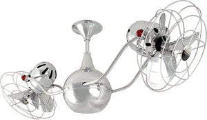 Matthews Fan VB-CR-MTL Vent-Bettina 360° dual headed rotational ceiling fan in polished chrome finish with metal blades.