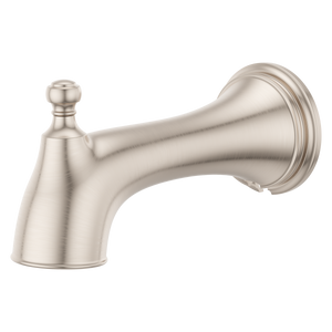 Transitional Round Tub Spout with Diverter in Brushed Nickel