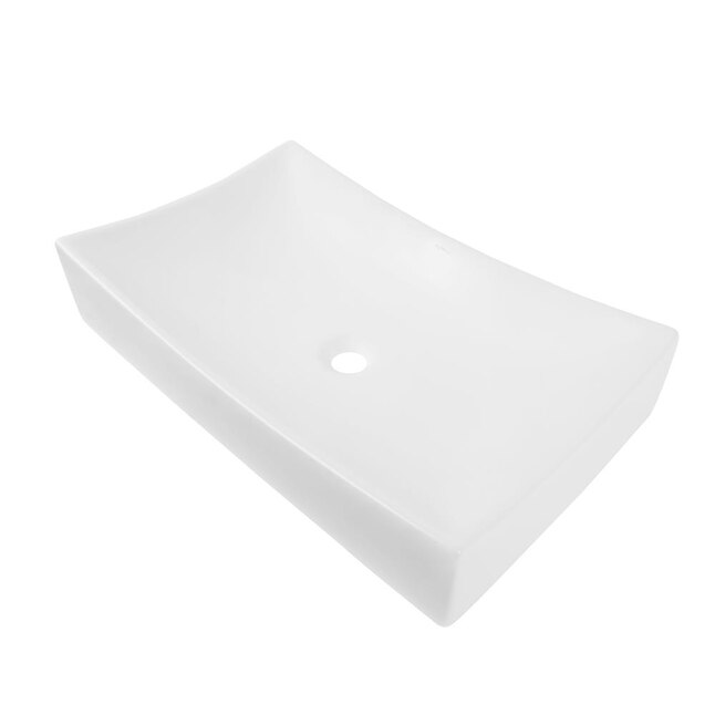 Ronbow White Ceramic Undermount Rectangular Transitional Bathroom Sink (Showroom Display for Sale)