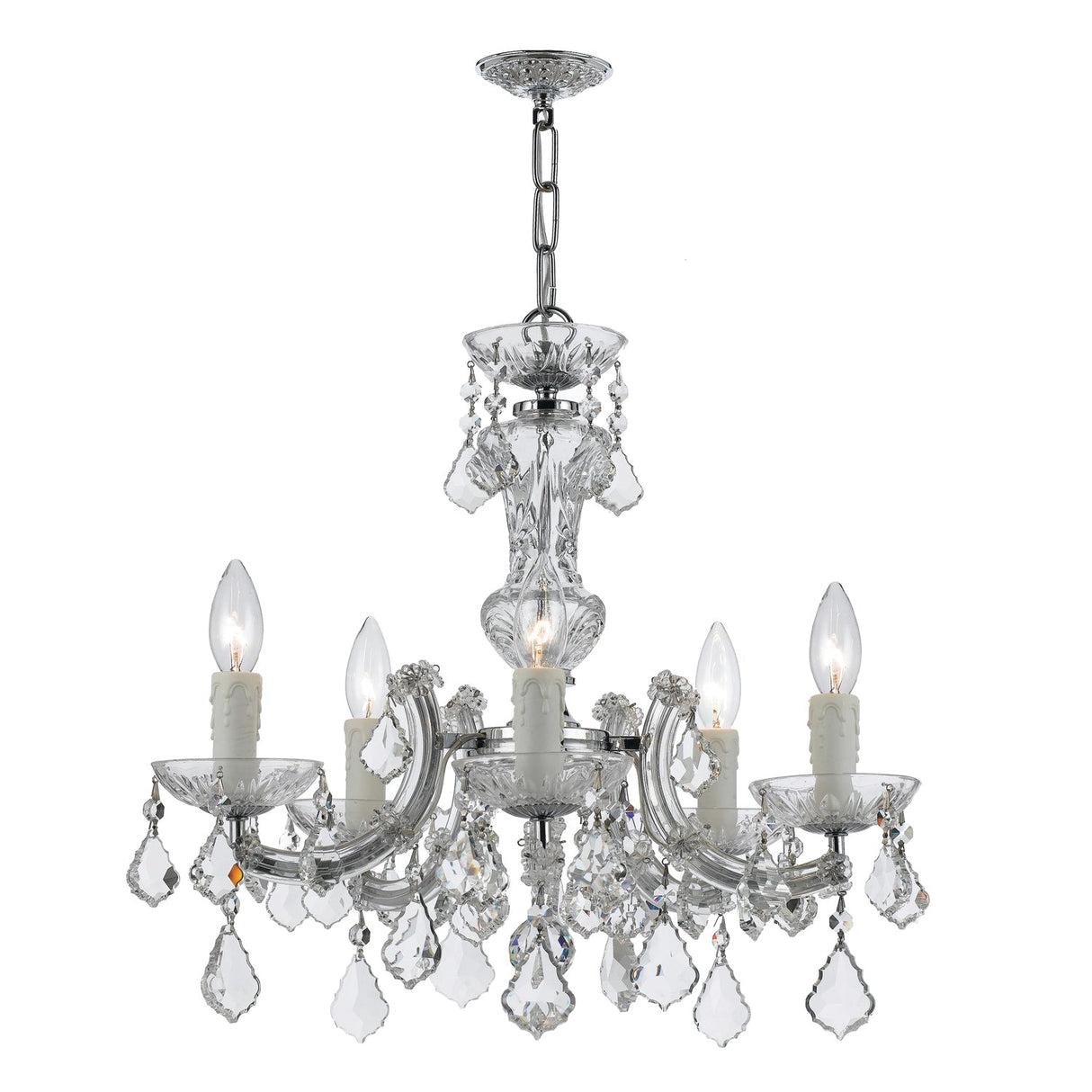 Maria Theresa 5 Light Spectra Crystal Polished Chrome Chandelier 4376-CH-CL-SAQ