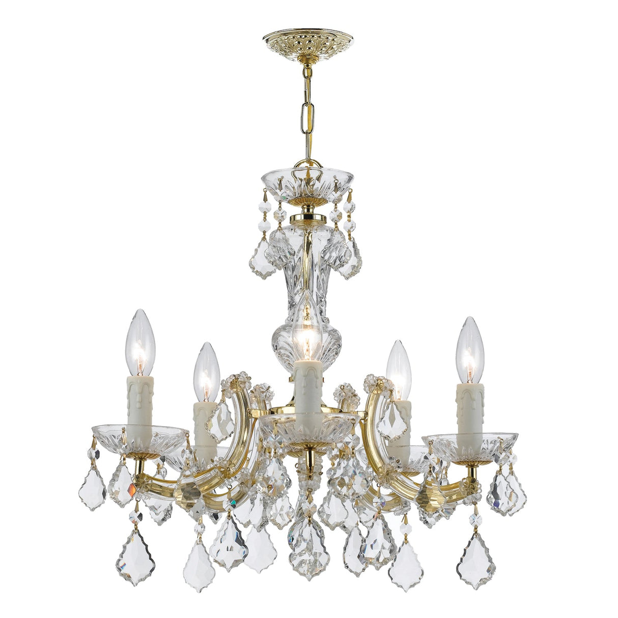 Maria Theresa 5 Light Hand Cut Crystal Gold Chandelier 4376-GD-CL-MWP