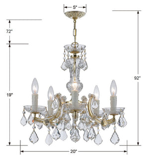 Maria Theresa 5 Light Swarovski Strass Crystal Polished Chrome Chandelier 4376-CH-CL-S