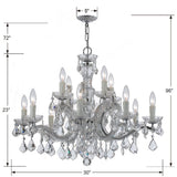 Maria Theresa 12 Light Clear Italian Crystal Polished Chrome Chandelier 4379-CH-CL-I